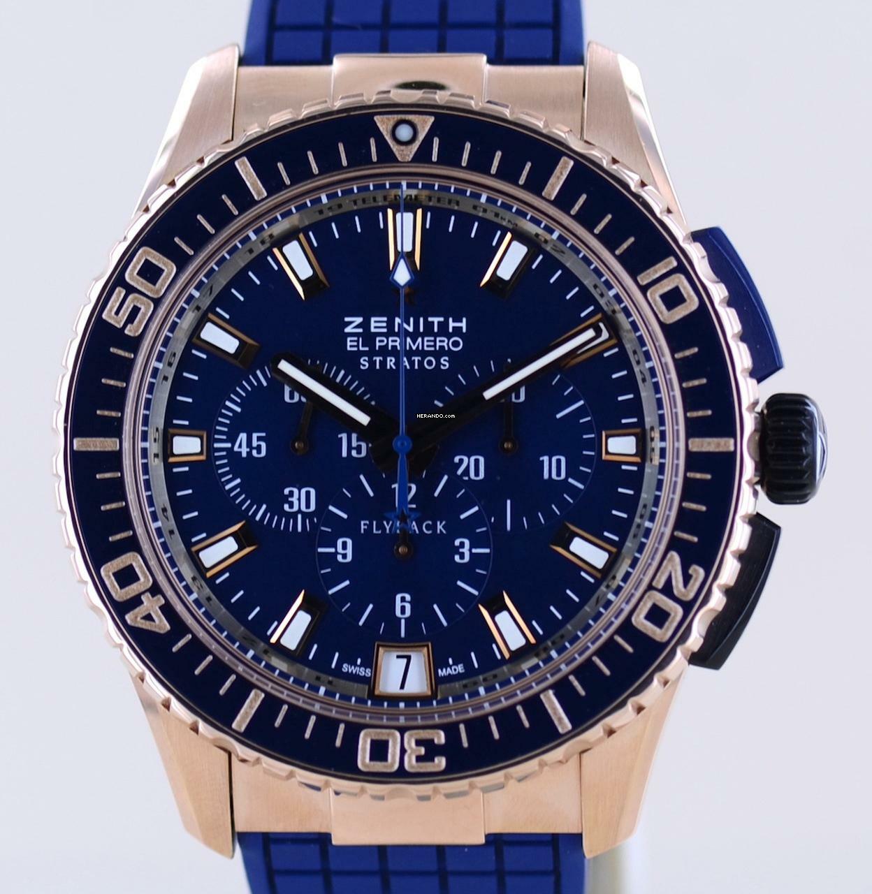 Zenith El Primero Stratos Flyback Americas 18K Roségold Chronograph Flyback 45,5mm B+P