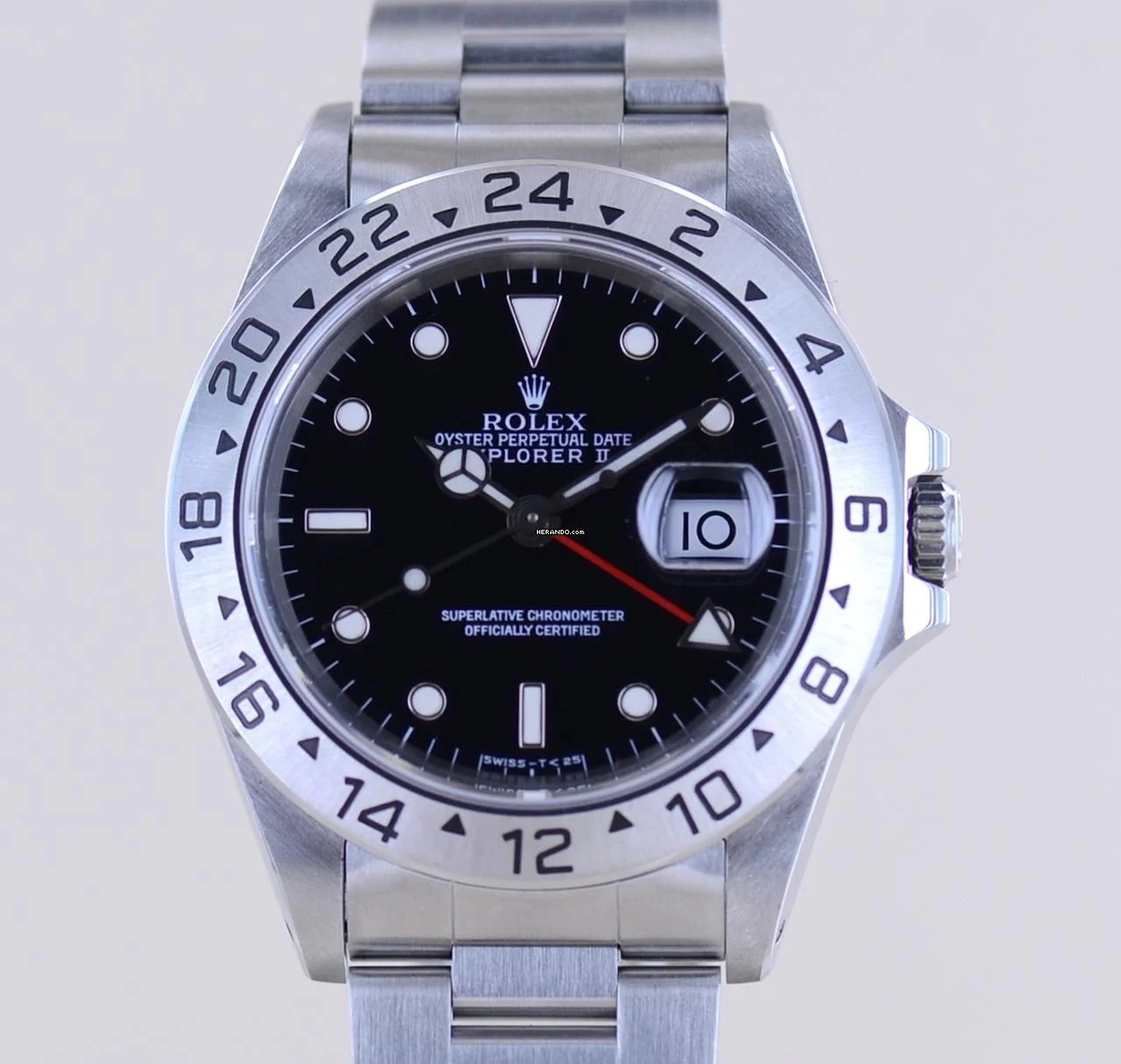 Rolex Explorer II 16570 black Dial Tritium schwarz Klassiker S-Serie GMT 1995 B+P </h1>