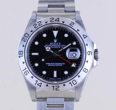  Rolex Explorer II 16570 black Dial Tritium schwarz Klassiker S-Serie GMT 1995 B+P </h1> 