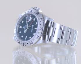 Thumbnail von Rolex Explorer II 16570 black Dial Tritium schwarz Klassiker S-Serie GMT 1995 B+P </h1>