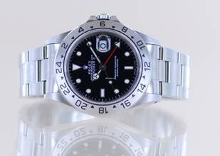 Thumbnail von Rolex Explorer II 16570 black Dial Tritium schwarz Klassiker S-Serie GMT 1995 B+P </h1>