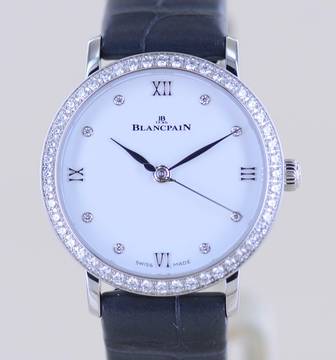  Blancpain Villeret Ultraflach Ultraplate Lady 29mm white dial 18K White Gold Diamonds Automatic </h1> 