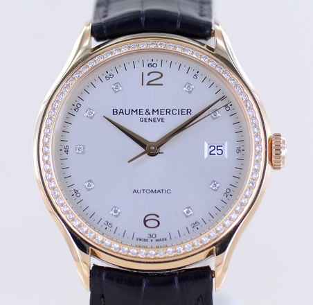 Baume & Mercier Clifton Roségold Date Diamond Dial Automatic 39mm Dresswatch B+P </h1> 