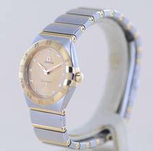 Thumbnail von Omega Constellation Ladies Lady Stahl Manhattan Champagner Diamond Dial 28mm B+P