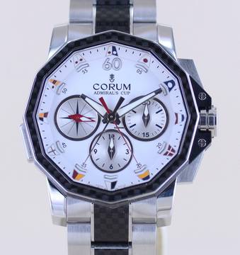  Corum Admiral's Cup Split Second Chronograph Stahl White Dial 44mm Automatic </h1> 