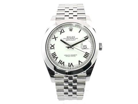  Rolex Datejust 41 Ref. 126300 Oystersteel Weiß Römisch Jubile-Band </h1> 