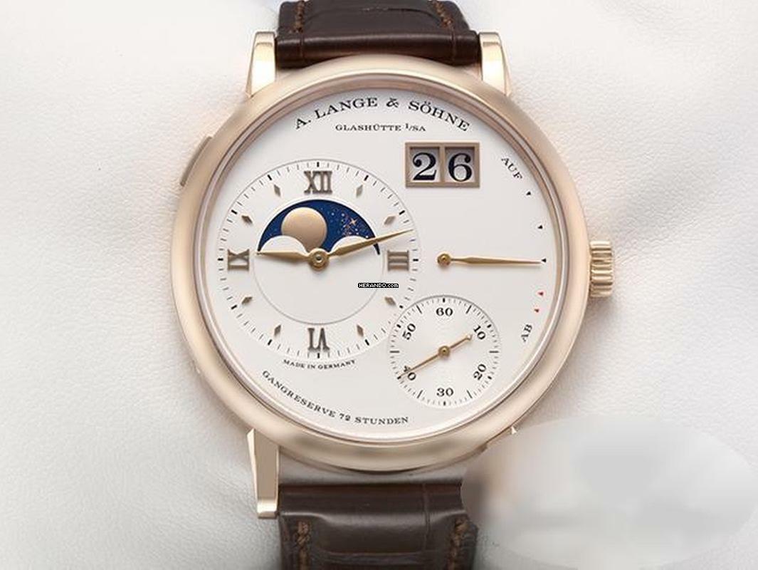 A. Lange & Söhne Grosse Lange 1 Große Lange 1 Mondphase 139.032 2016 Rosegold 750 Handaufzug Lange-service 2025 18kt Rose Gold