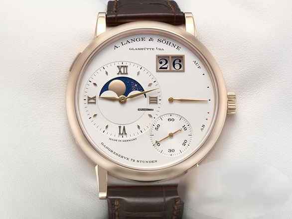  A. Lange & Söhne Grosse Lange 1 Große Lange 1 Mondphase 139.032 2016 Rosegold 750 Handaufzug Lange-service 2025 18kt Rose Gold 