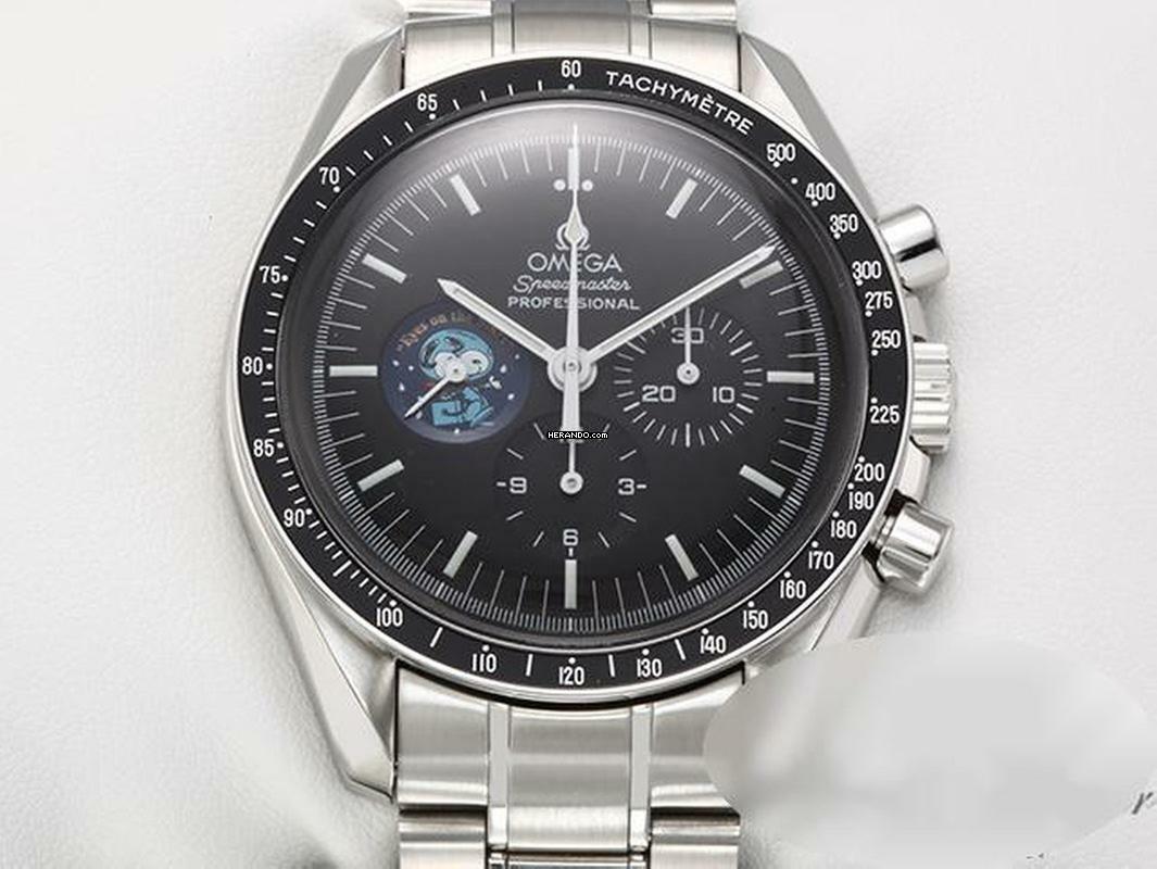 Omega Speedmaster Professional Moonwatch Snoopy 3578.51.00 Chronograph Edelstahl Steel Black Dial </h1>