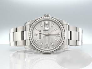 Thumbnail von Rolex Datejust 36 36mm 116244 Stahl Weissgold 750 Wave-dial Diamanten Automatik Stainless Steel 18kt White Gold Oyster-band Chronometer </h1>