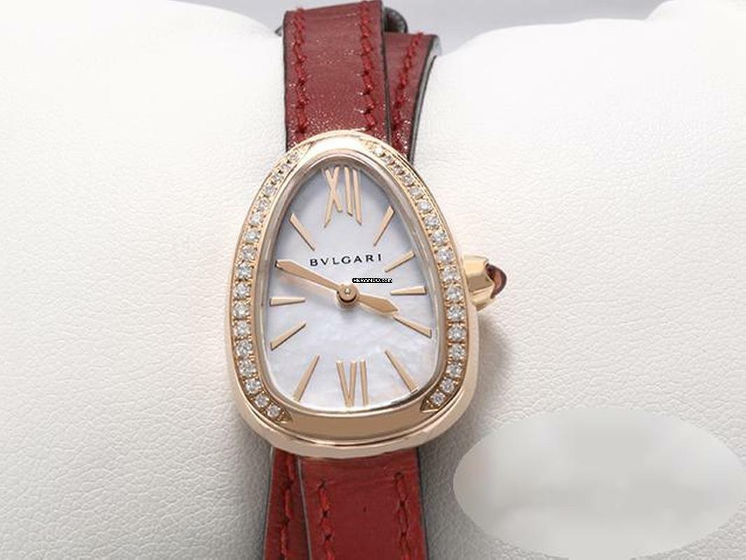 Bulgari Serpenti Rosegold 750 102727 Diamanten Perlmutt Gold Damen </h1>