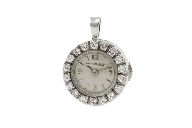  Jaeger-LeCoultre Classic Vintage Pendant Watch 18K Gold Diamonds 