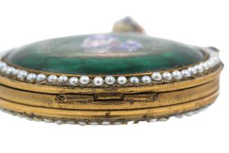 Thumbnail von Leo Juvet Huge Antique Pocket Watch Chinese Market Enamel Ultra Rare