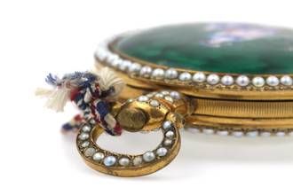 Thumbnail von Leo Juvet Huge Antique Pocket Watch Chinese Market Enamel Ultra Rare