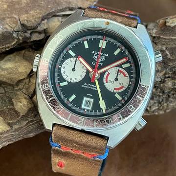  Heuer Autavia GMT - Kal. 14 - Vintage - Ref. 11630 - PERFECT PATINA </h1> 