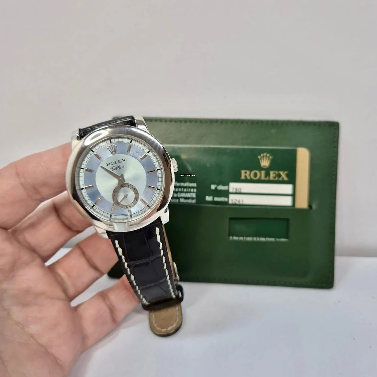 Rolex Cellini Platina Ice Blue Dial 38mm Corda Completo