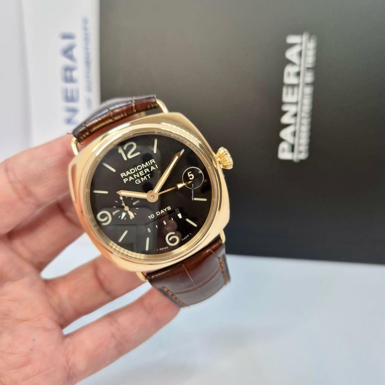 Panerai Radiomir Gmt 10 Days Automático 45mm Ouro Rosé Completo