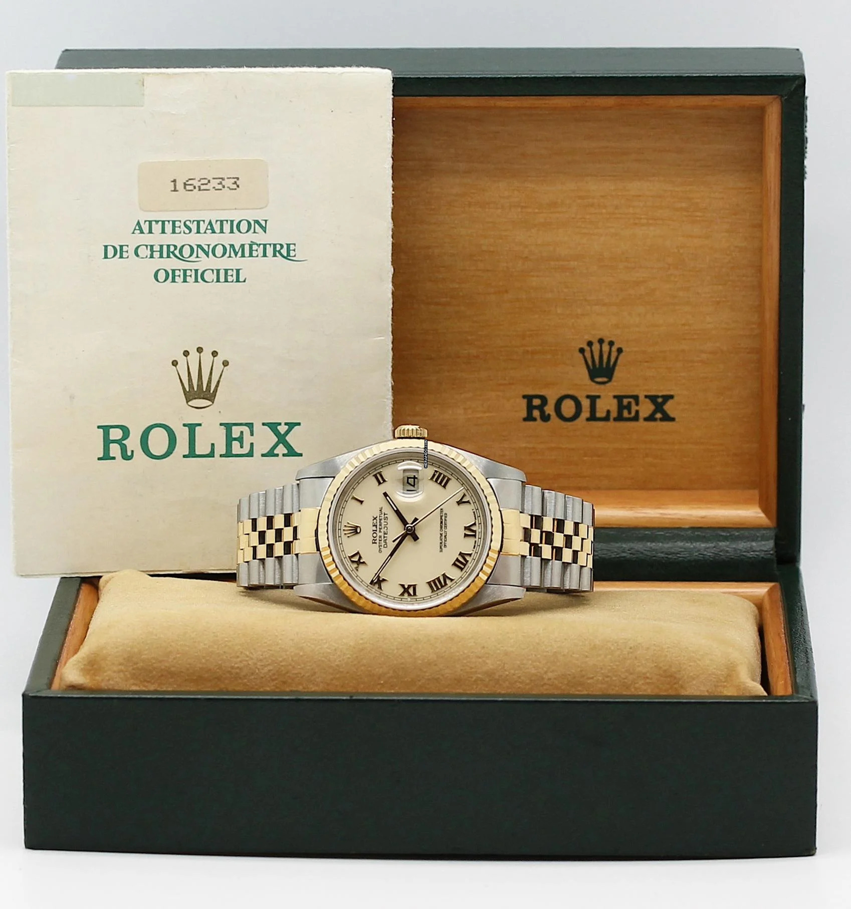 Rolex Datejust 36 Stahl/Gold Ref :16233 Rolex Box & Papiere von 1990 </h1>