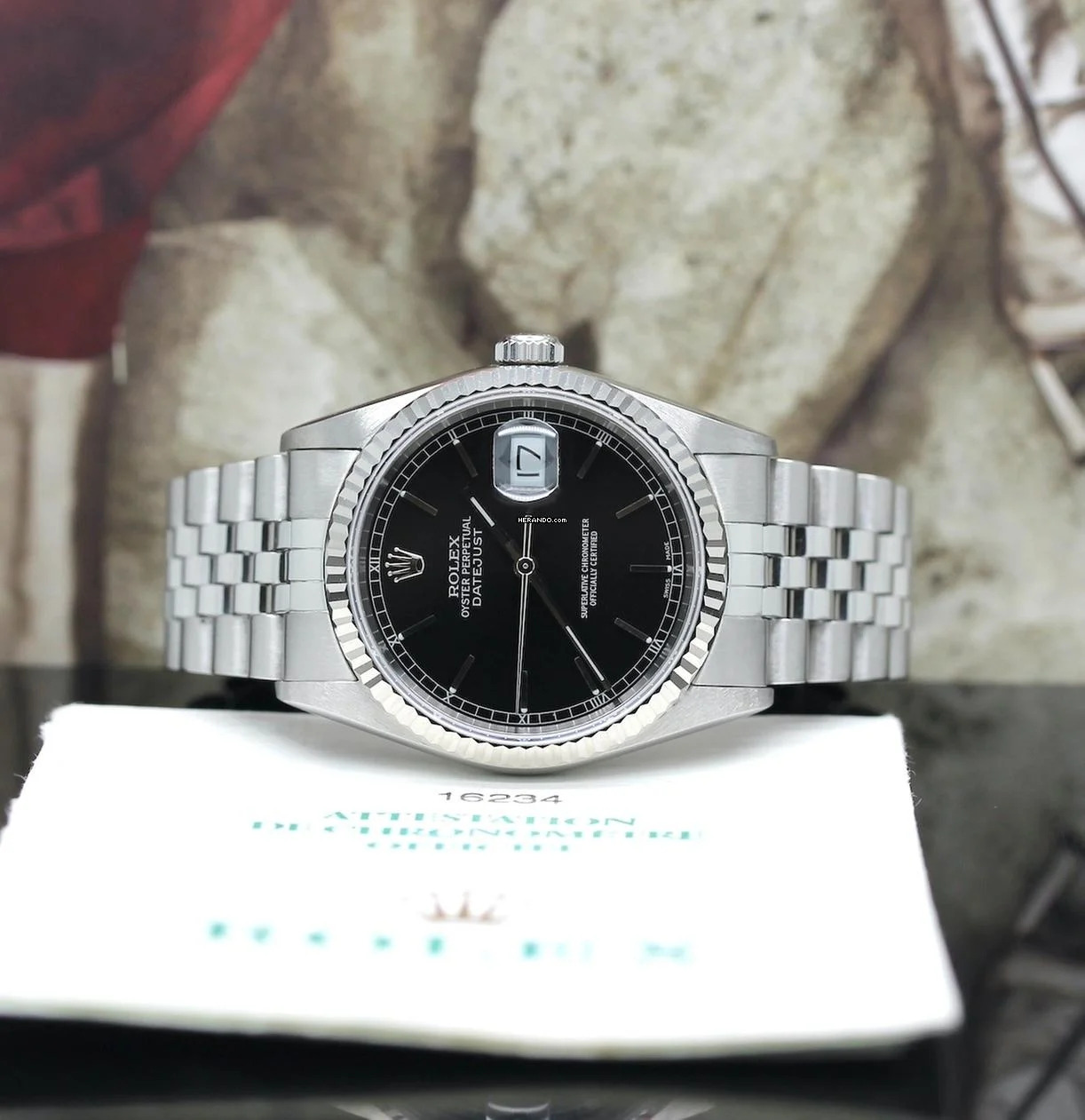 Rolex Datejust 36 Stahl Ref :16234 Rolex Box & Papiere von 2002 </h1>