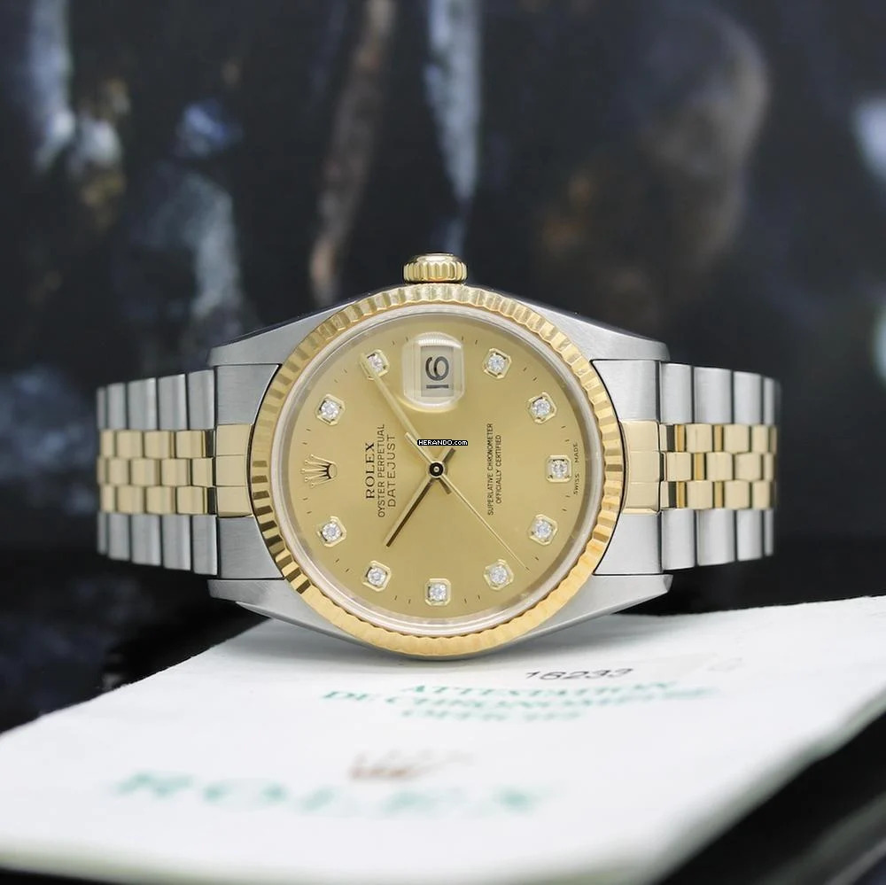 Rolex Datejust 36 Stahl/Gold Ref :16233 Rolex Box & Papiere von 1996 </h1>