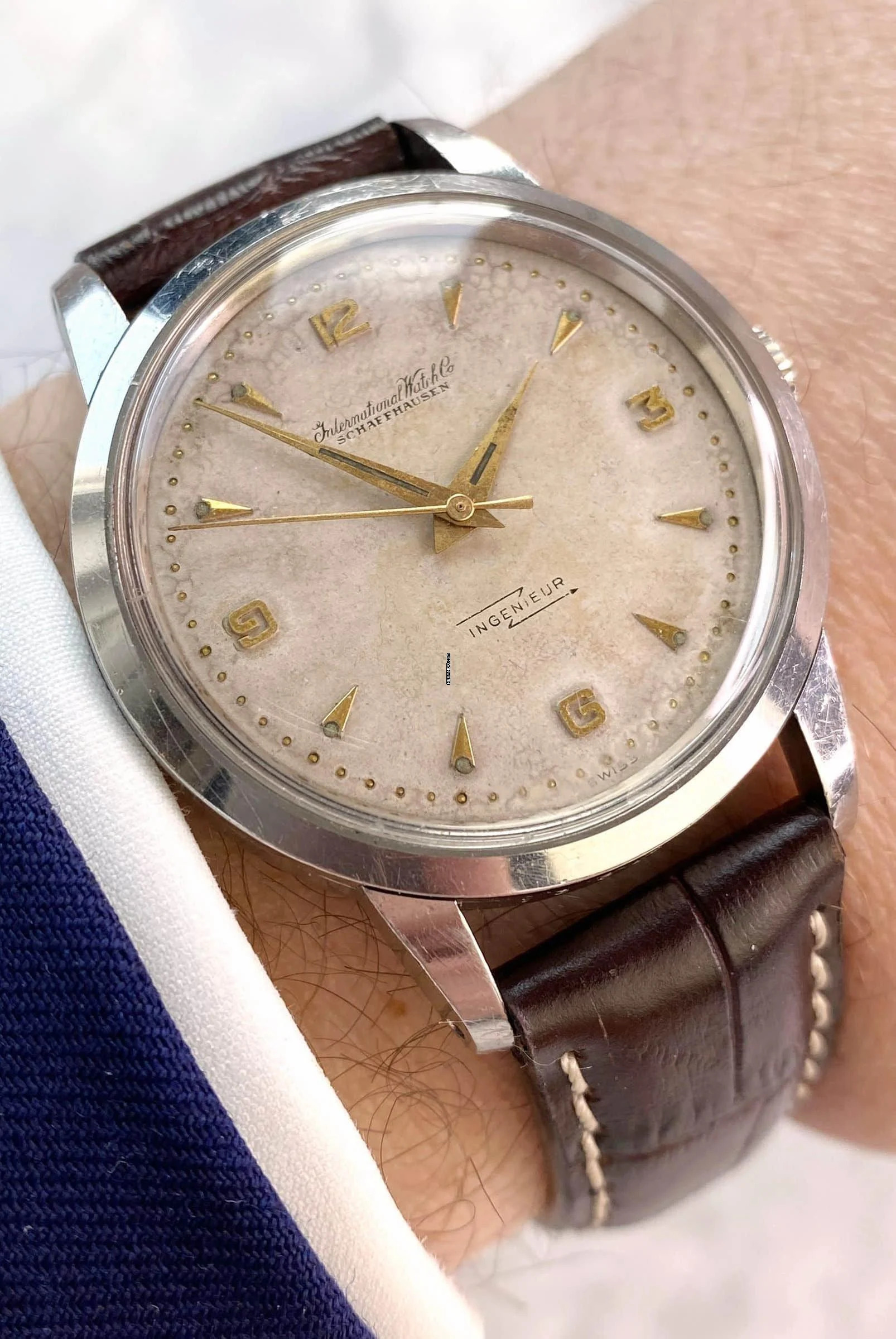 IWC Ingenieur Automatic Vintage Ingenieur 36mm Stahl Automatic Serviced Cream Explorer Dial 666 </h1>