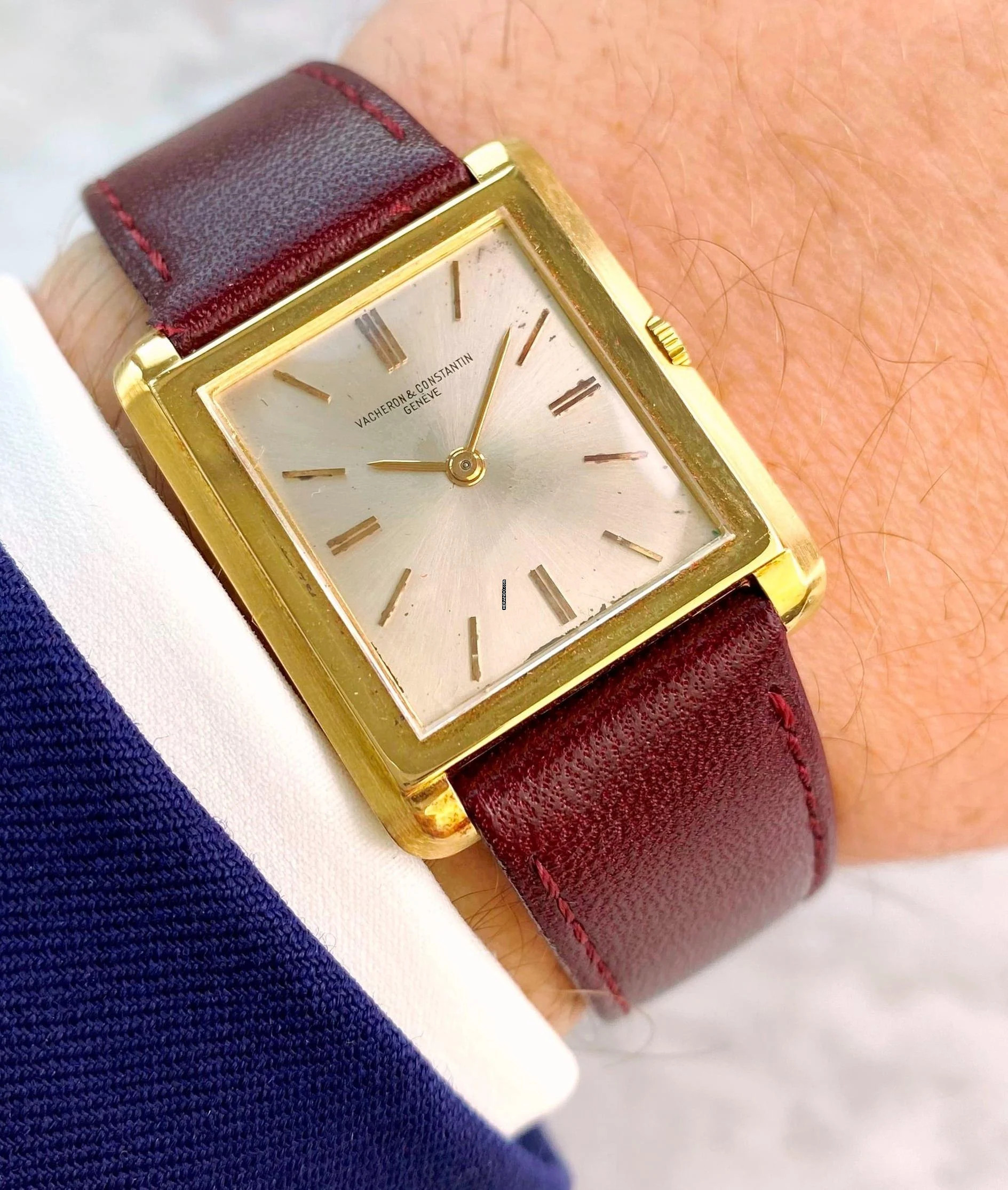 Vacheron Constantin Tank Vintage Solid Gold Tank Ultra Flat and Stepped Case