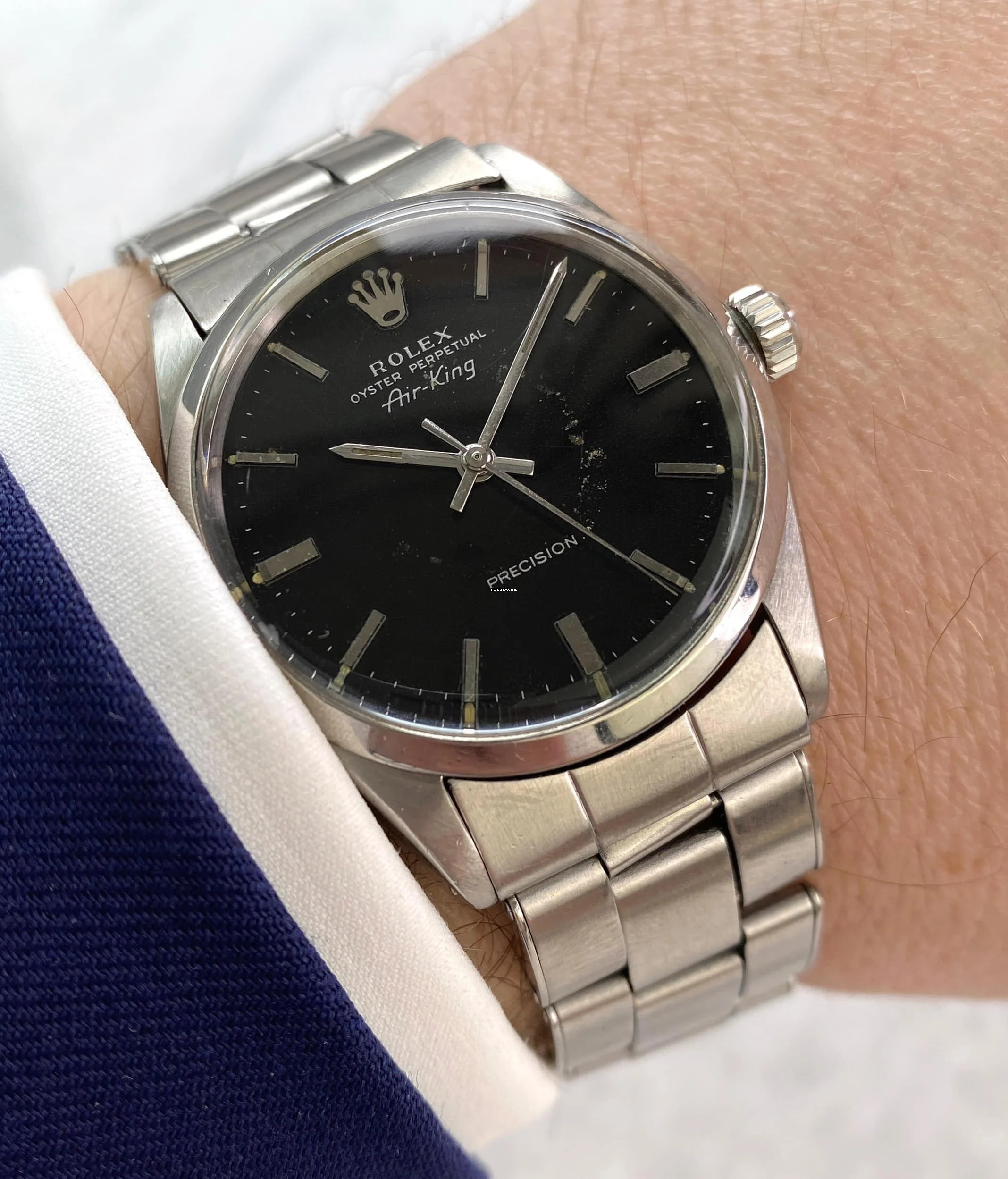 Rolex Air King Vintage Black Unrestored Dial Automatic ref 5500 5500