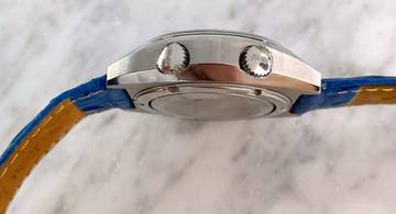 Thumbnail von Bulova Wrist Alarm Steel Blue Dial Top Condition