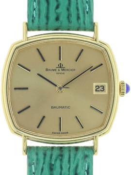  Baume & Mercier Baumatic NOS 18 k Yellow Gold 1960s 