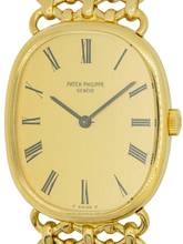 Thumbnail von Patek Philippe Ellipse d'Or Full Set Gents manual wind medium 3/4 size Wristwatch PATEK PHILIPPE GENEVE , complete Set