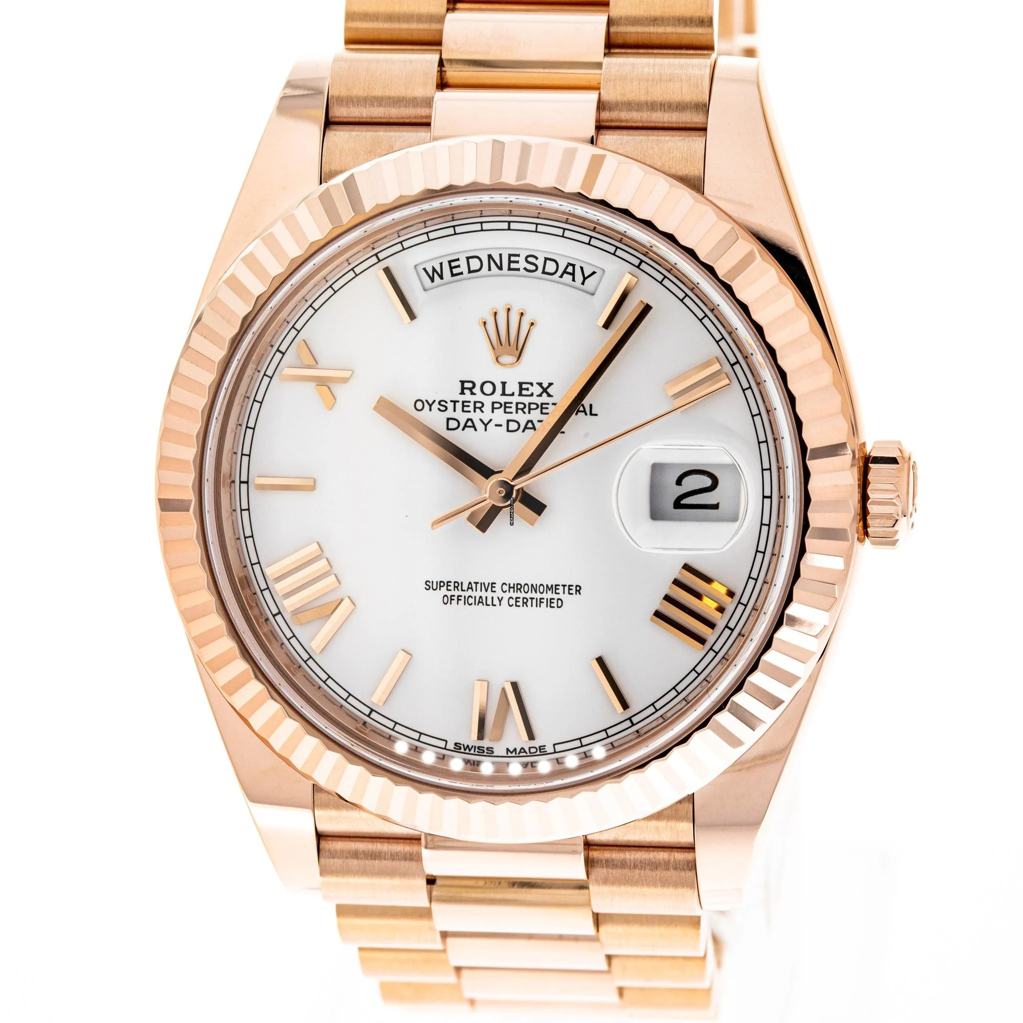 Rolex Day-Date 40 Rose Gold White Dial 228235 like NEW 2019 Full Set