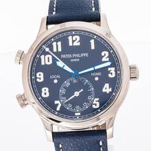 Thumbnail von Patek Philippe Travel Time Pilot Travel Time 42 Blue White Gold 5524G-001 NEW 2018 Full Set Unworn
