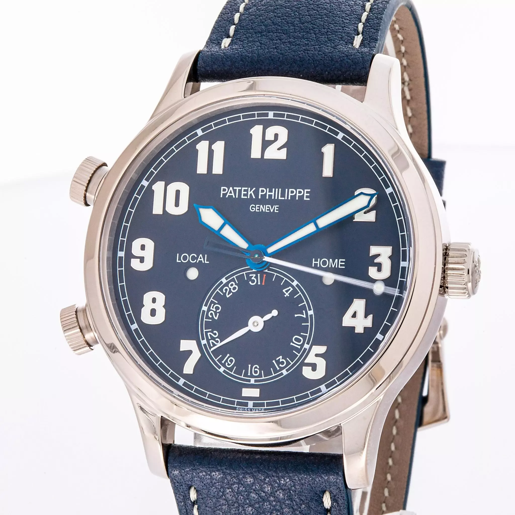 Patek Philippe Travel Time Pilot Travel Time 42 Blue White Gold 5524G-001 NEW 2018 Full Set Unworn