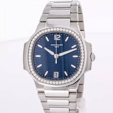  Patek Philippe Nautilus 35 Steel Blue Diamond 7118/1200A-001 like NEW 2021 Full Set 