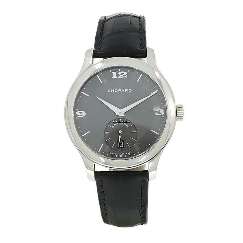 Chopard L.U.C Herrenarmbanduhr L.U.C Mark III Automatik aus Stahl Set mit Geldbörse und Kugelschreiber