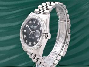 Thumbnail von Rolex Datejust Black Dial With Big Diamonds - After Diamonds Bezel 36mm