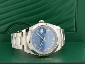 Thumbnail von Rolex Datejust II 116300 Blue Roman Dial - Full Set 2016 41mm