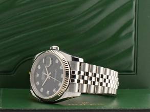 Thumbnail von Rolex Datejust 36 116234 Black Dial With Big Diamonds - Full Set 36mm