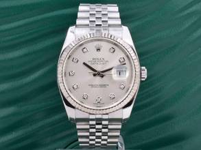 Thumbnail von Rolex Datejust 36 116234 Silver Dial With Big Diamonds - Full Set 36mm </h1>