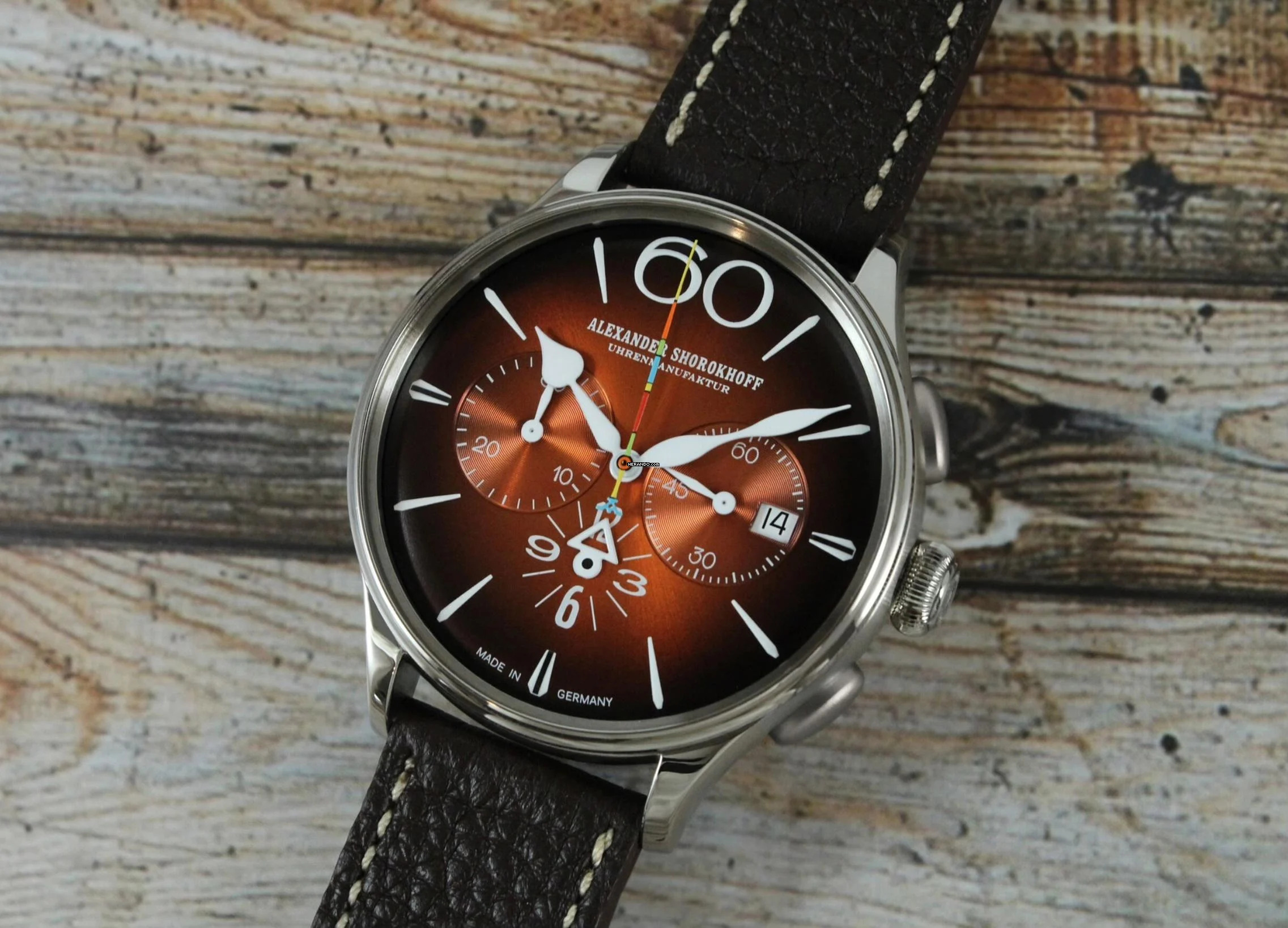 Alexander Shorokhoff Happy Second Chronograph Orange limitierte Serie von 50 Stück