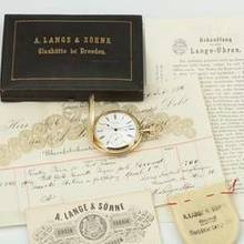 Thumbnail von A. Lange & Söhne Full Set“ 18k Gold qualität 1A Taschenuhr Seconde Morte um 1886 Sehr Selten </h1>
