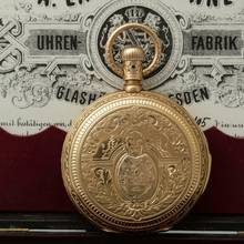 Thumbnail von A. Lange & Söhne 150g 18k Louis XV. Renaissance Savonette Taschenuhr ¼ Repetition Orign Box 1882 </h1>