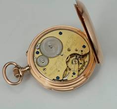 Thumbnail von A. Lange & Söhne Full Set14k Gold Taschenuhr ¼ Repetition Original Etui Garantiekarte 1885