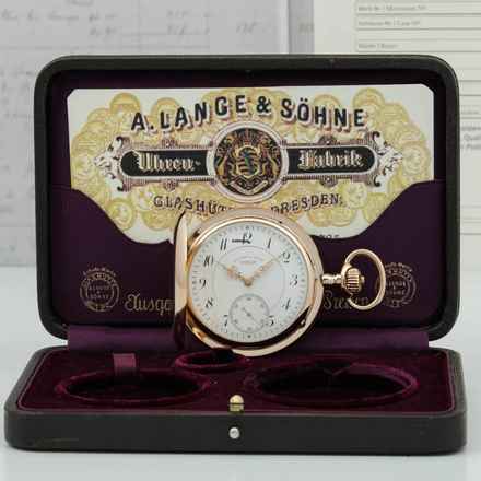 A. Lange & Söhne 55mm Gr 130g schwere Qualität 1A Taschenuhr 18k Gold mit Box & Zertifikat 1906 </h1> 