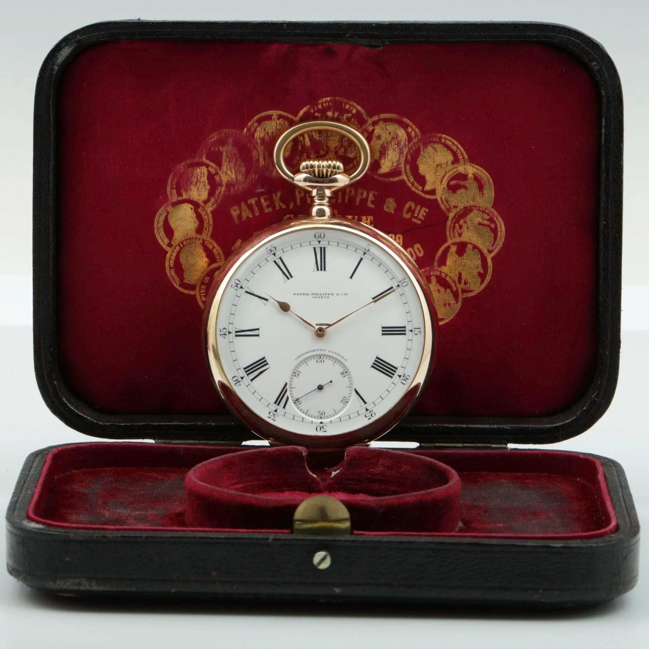 Patek Philippe Gondolo Mint 56mm Chronometro Gondolo 18k Gold mit Original-Box um 1914. Full Set Box und Papiere