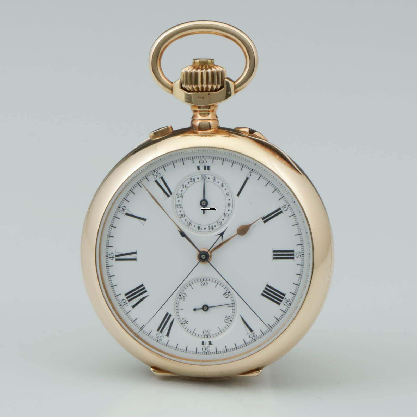 Ungemarkt Taschenuhr Gr. schwerer Schweizer Ankerchronometer Split Sekunde 1890 Valée de Joux