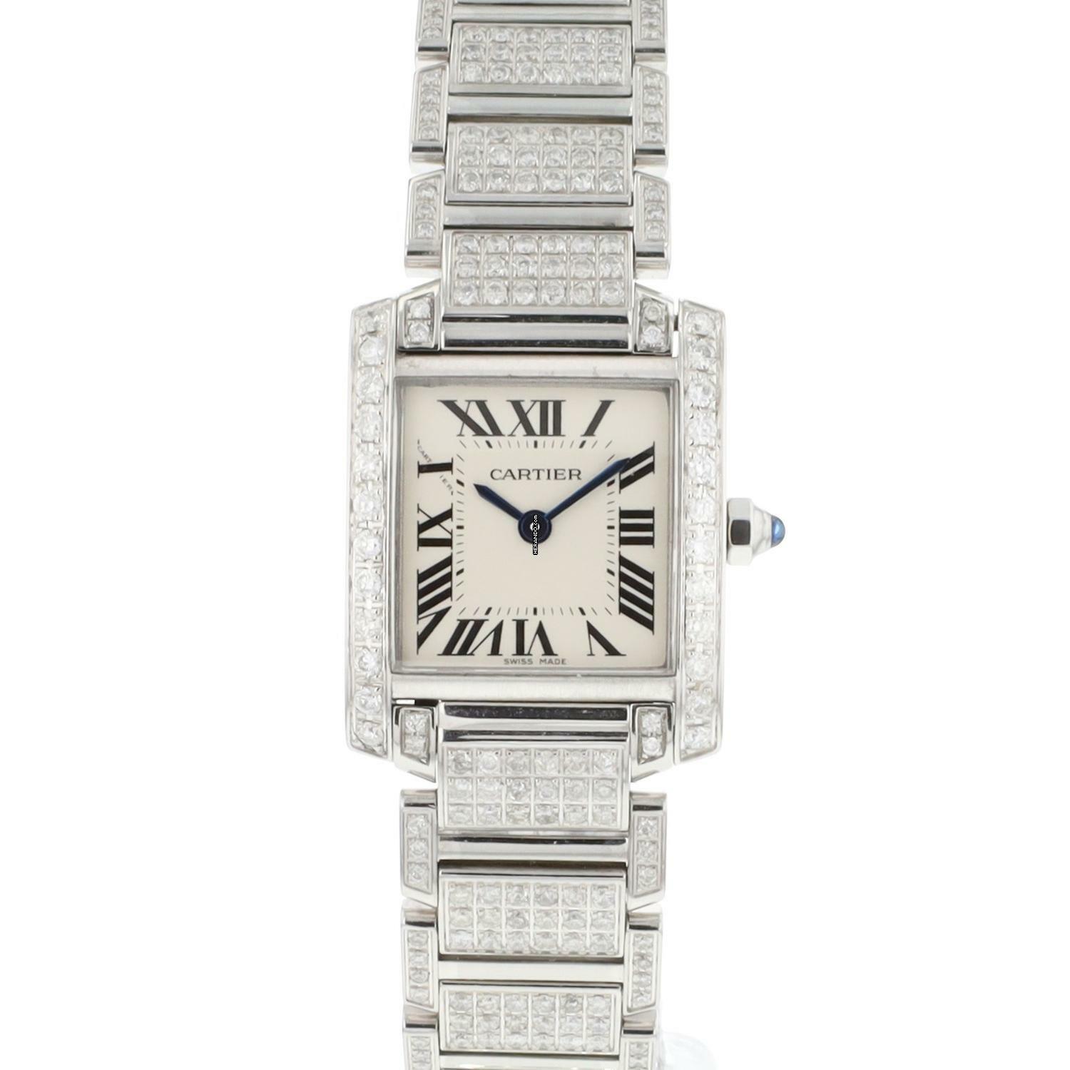 Cartier Tank Française PM Steel Iced Out </h1>