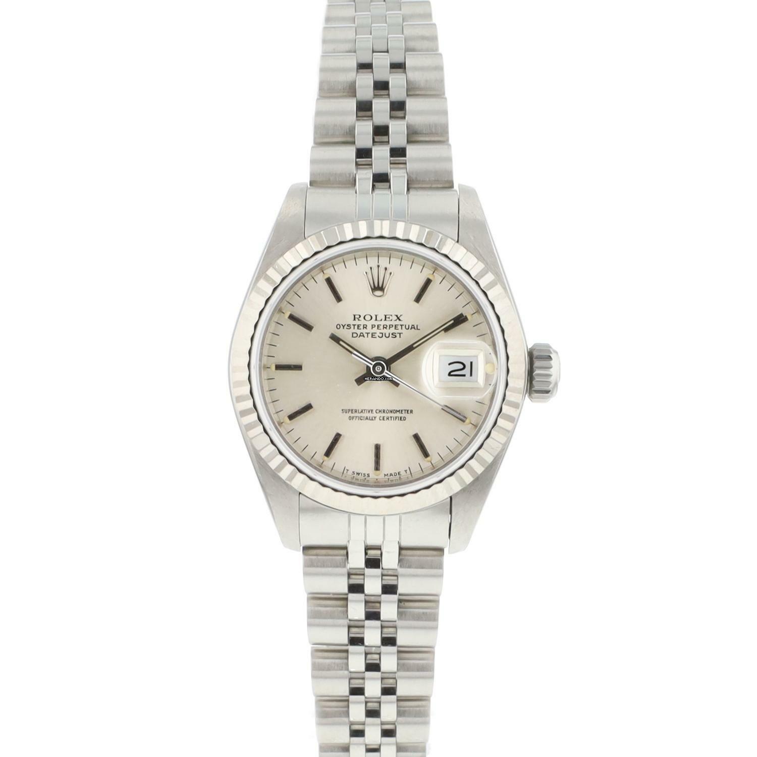 Rolex Lady-Datejust 26 Steel Jubilee Fluted Silver Dial Service '25 </h1>