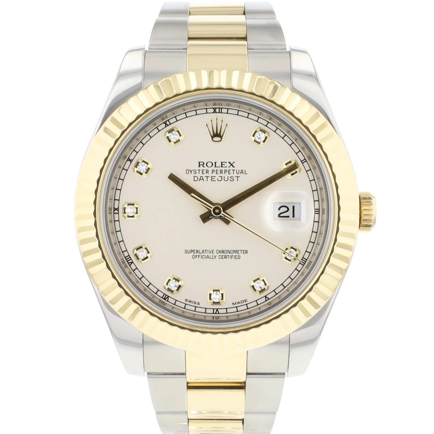 Rolex Datejust II Fluted Ivory Diamond Dial </h1>
