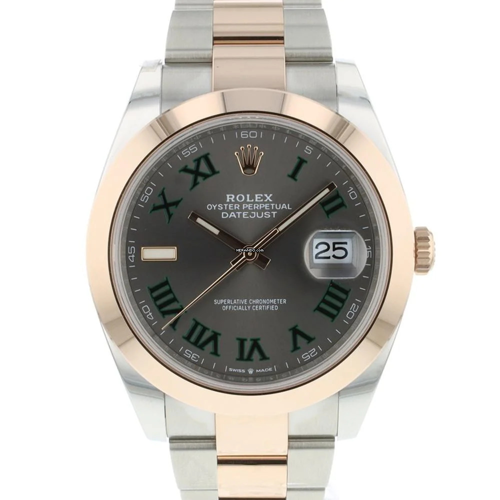Rolex Datejust 41 Steel Everose Gold Wimbledon NEW